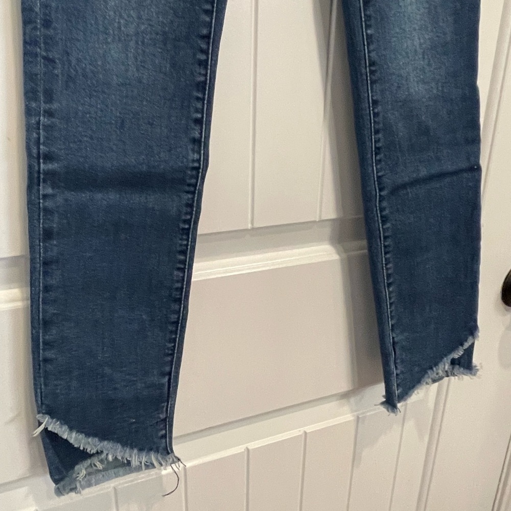 Joes girls size 14 dark wash straight skinny leg denim jeans tulip fringe bottom - Picture 3 of 14